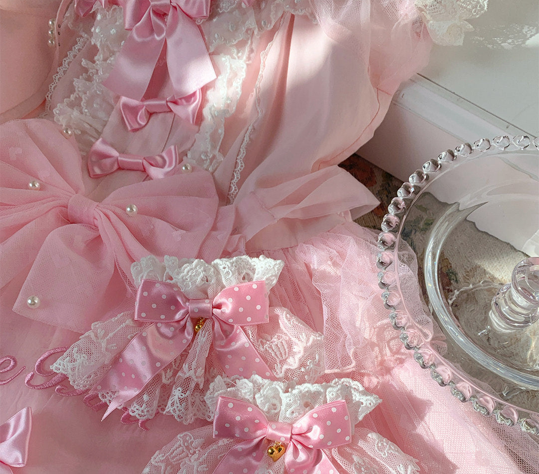 roji roji - Cake Lace - Polka-Dot Bow Wrist Cuffs