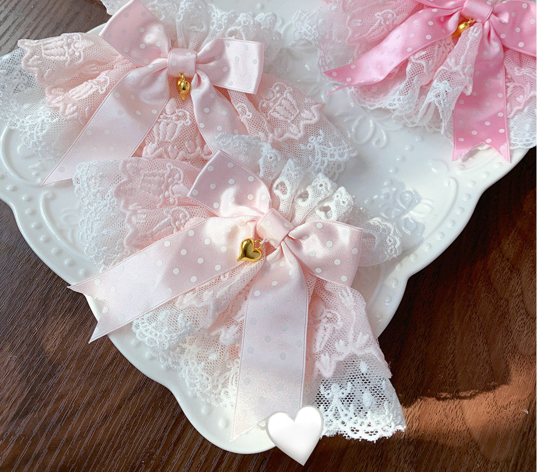 roji roji - Cake Lace - Polka-Dot Bow Wrist Cuffs