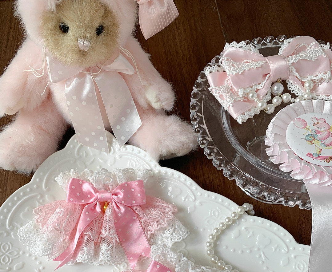 roji roji - Cake Lace - Polka-Dot Bow Wrist Cuffs