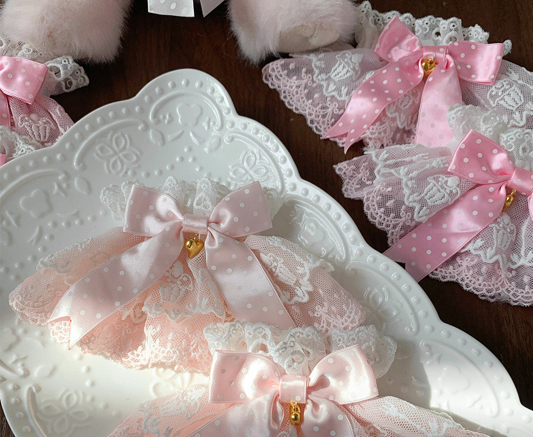 roji roji - Cake Lace - Polka-Dot Bow Wrist Cuffs