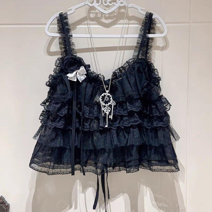 Sweetheart Dream Machine - Tiered Cake - Two-Way Lace Camisole JSK