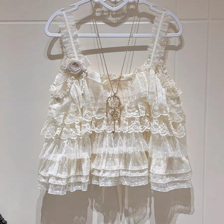 Sweetheart Dream Machine - Tiered Cake - Two-Way Lace Camisole JSK
