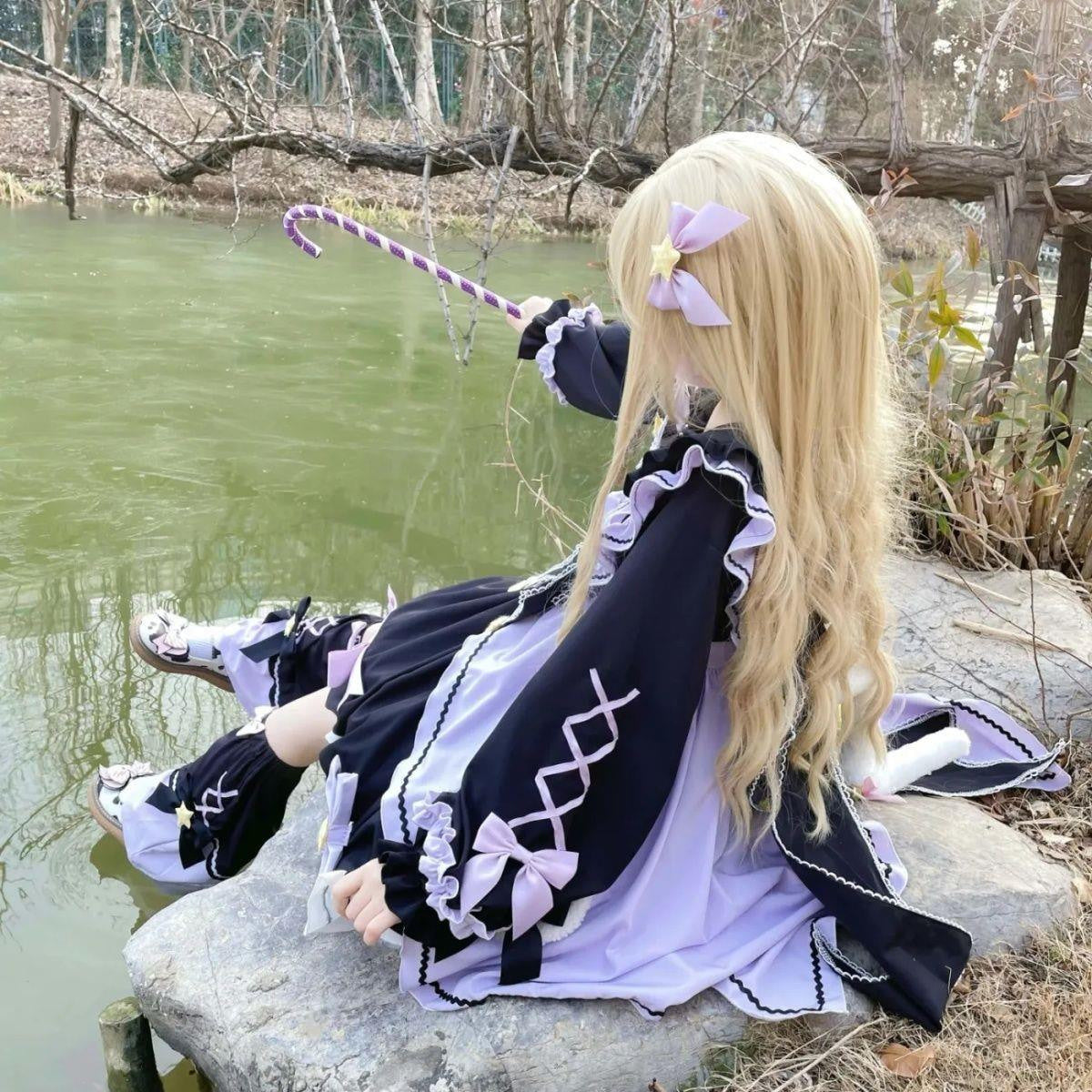 Sweetheart Dream Machine - Witch Motif - Long-Sleeve OP Dress with Star Accents