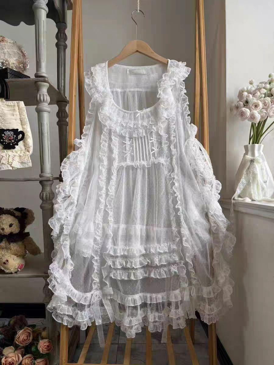 Sweetheart Dream Machine - Point Tulle - White Lace-Edged Tulle Overlay