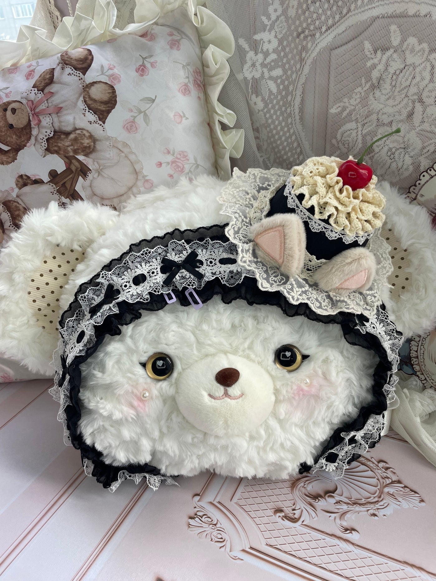 DreamHug Bear - Antique Doll Wall - Plush Doll Bag with selected convertible carry options