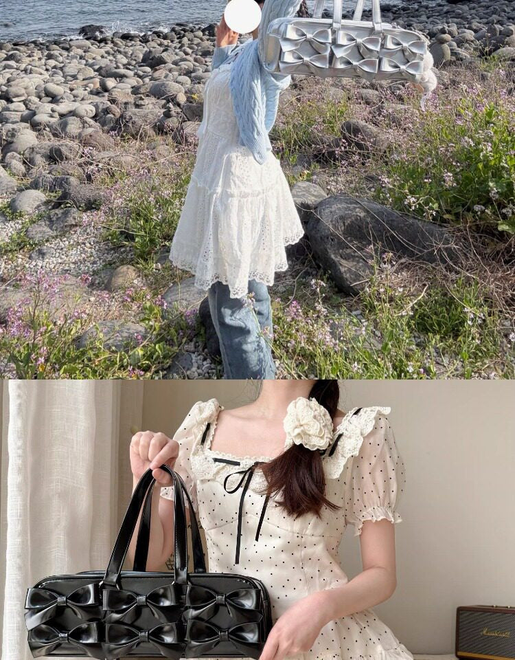 BabyFaceGirl - Sweet Dream - Bow Baguette Bag with Oversized Bow Details