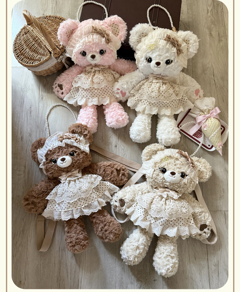DreamHug Bear - Antique Doll Wall - Plush Doll Bag with selected convertible carry options