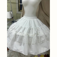 Hello Princess Lolita - Princess Volume - Lolita Fishbone Petticoat with a Lace Ruffle - White Petticoat / One Size