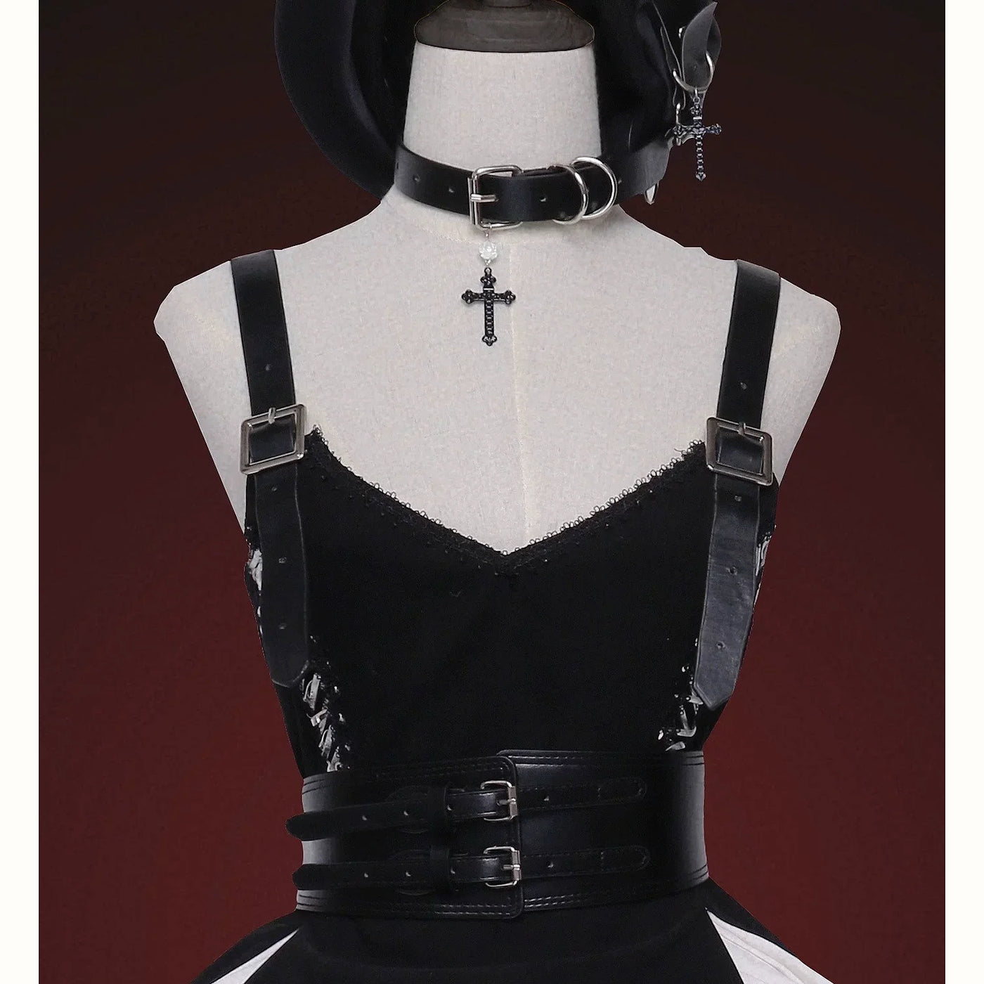 Caged Bird Hotel - Stockholm Lover - Gothic Collar / Arm Band / Waist Cincher with Buckle Straps