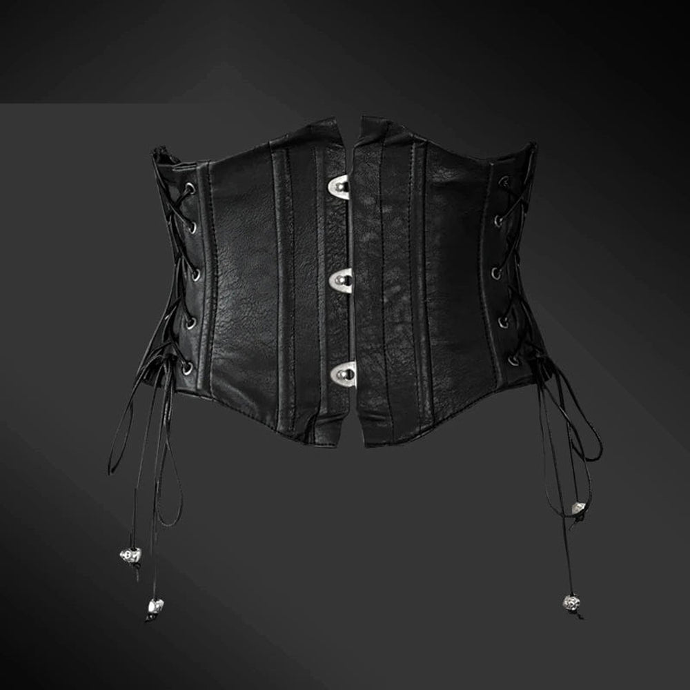 Caged Bird Hotel - Courtly - PU Leather Waist Cincher with Side Lacing