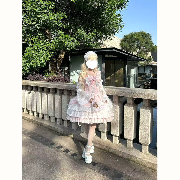Hello Princess Lolita - Shaoyun Weiwei - Plus-Size Bridal-Style Lolita Dress with Layered Lace Skirt