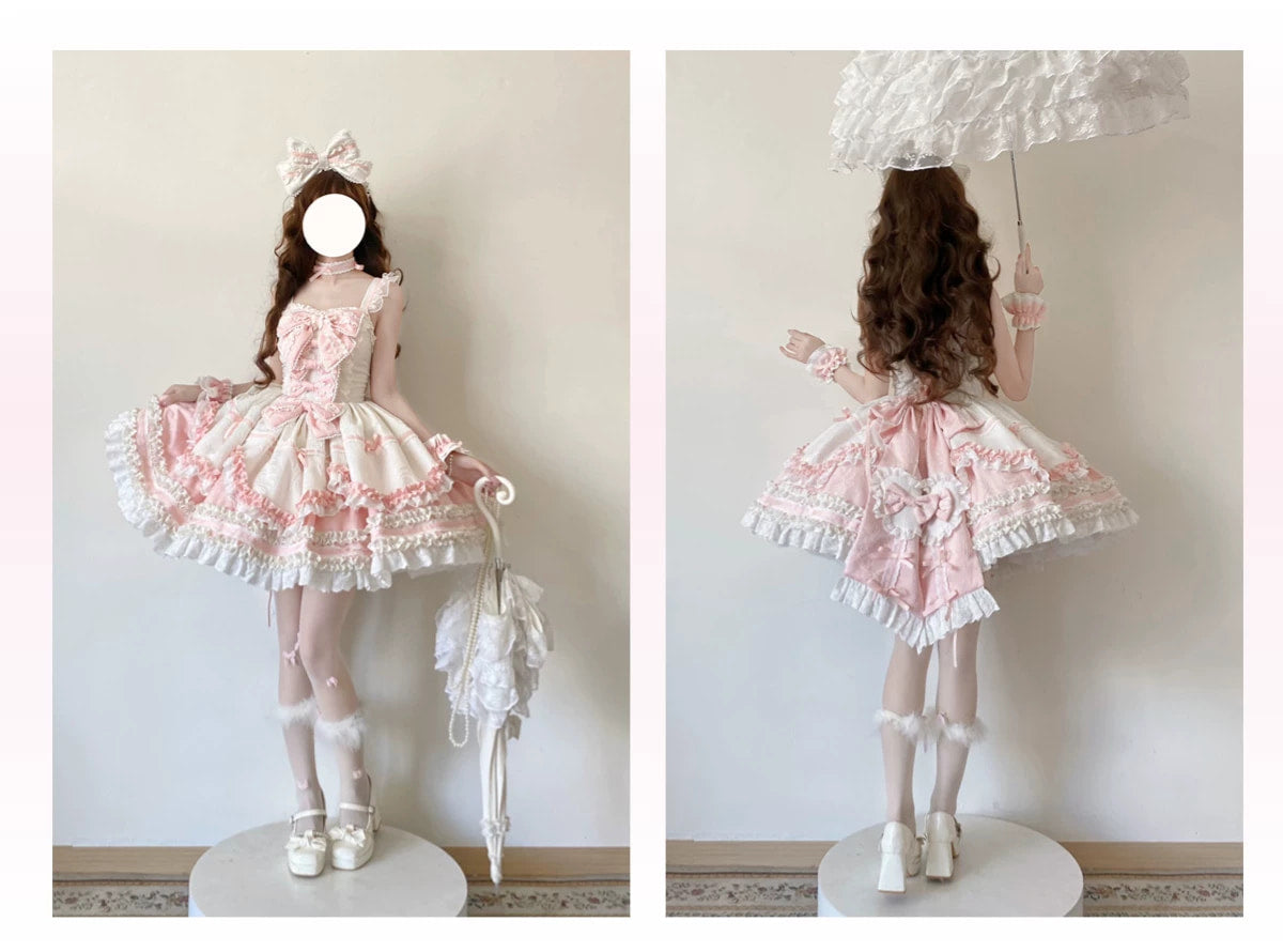 Cream Marshmallow - Cherry Butterfly - Ballet JSK Dress