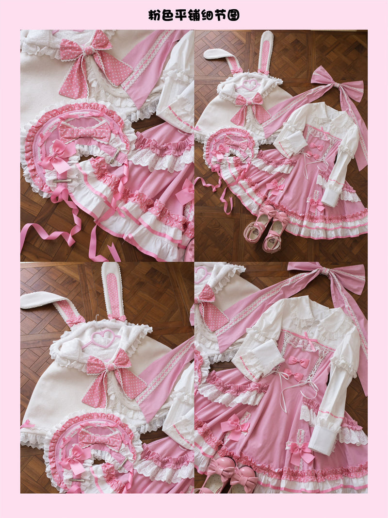 RainbowCat - Rabbit Princess Island - Cotton One Piece Dress with Train Option