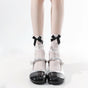White Pearl Bow Ankle / One Size