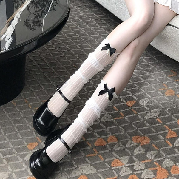 LolitaFetch Essentials Ballet Lace Bow Calf Socks - image 10