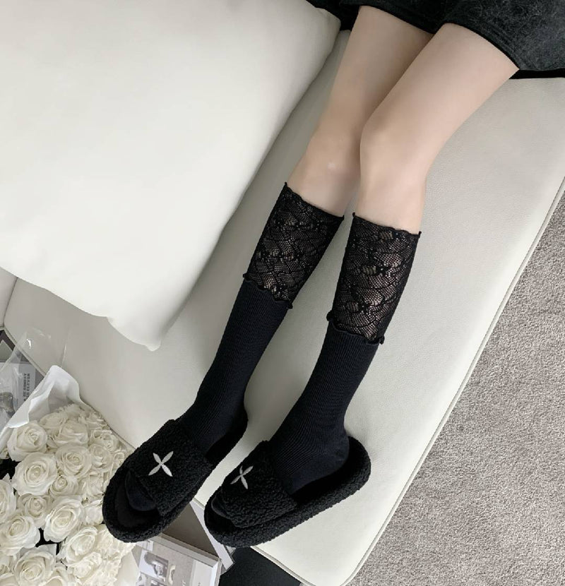 LolitaFetch Essentials Ballet Lace Ruffle Bow Calf Socks - image 9