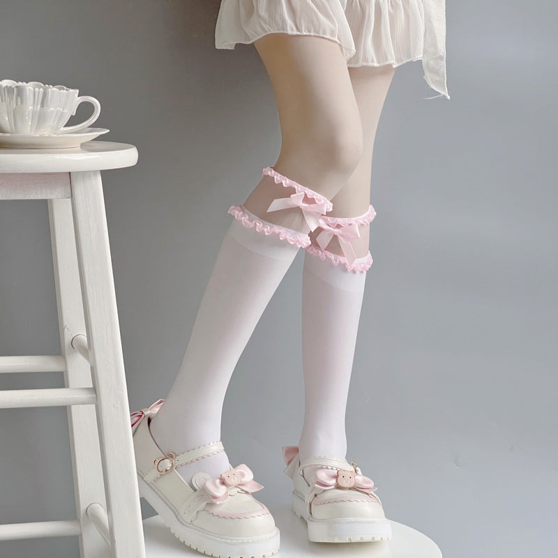 LolitaFetch Essentials Bow Lace Sheer Crew Socks - image 13