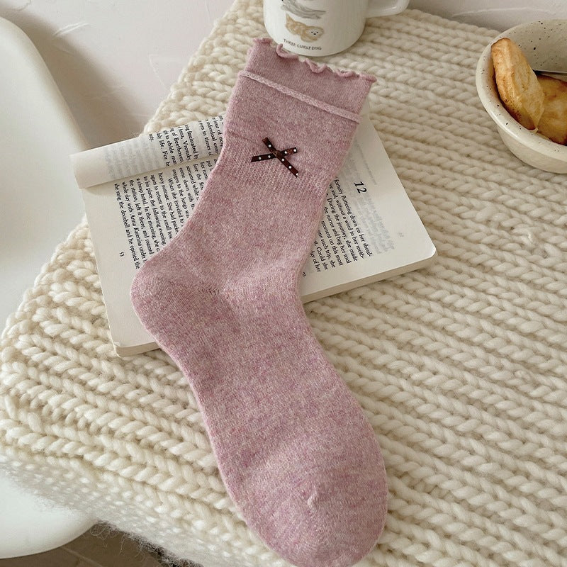 LolitaFetch Essentials Bow Wool Fleece-Lined Crew Socks - image 8