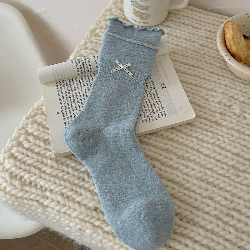 LolitaFetch Essentials Bow Wool Fleece-Lined Crew Socks - image 9