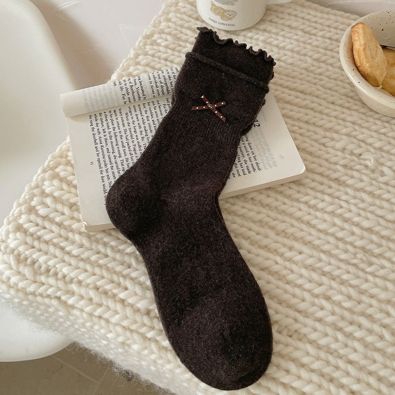 LolitaFetch Essentials Bow Wool Fleece-Lined Crew Socks - image 11