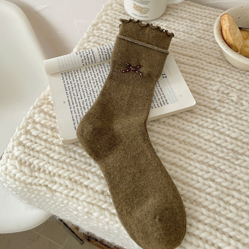LolitaFetch Essentials Bow Wool Fleece-Lined Crew Socks - image 12