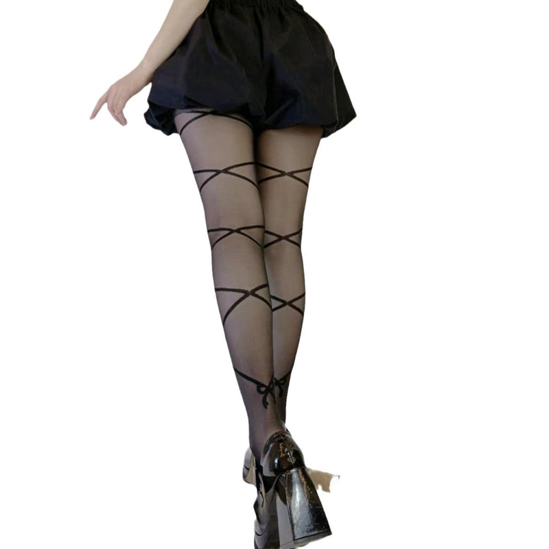 LolitaFetch Essentials Crisscross Bow Sheer Ballet Tights - image 5