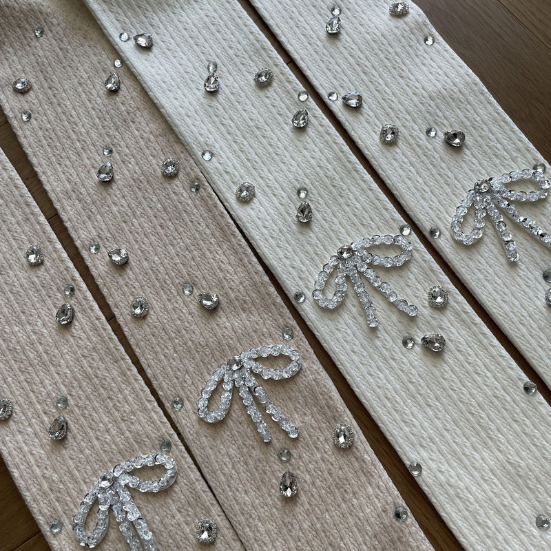 LolitaFetch Essentials Crystal Chain Bow Rhinestone Tights - image 4