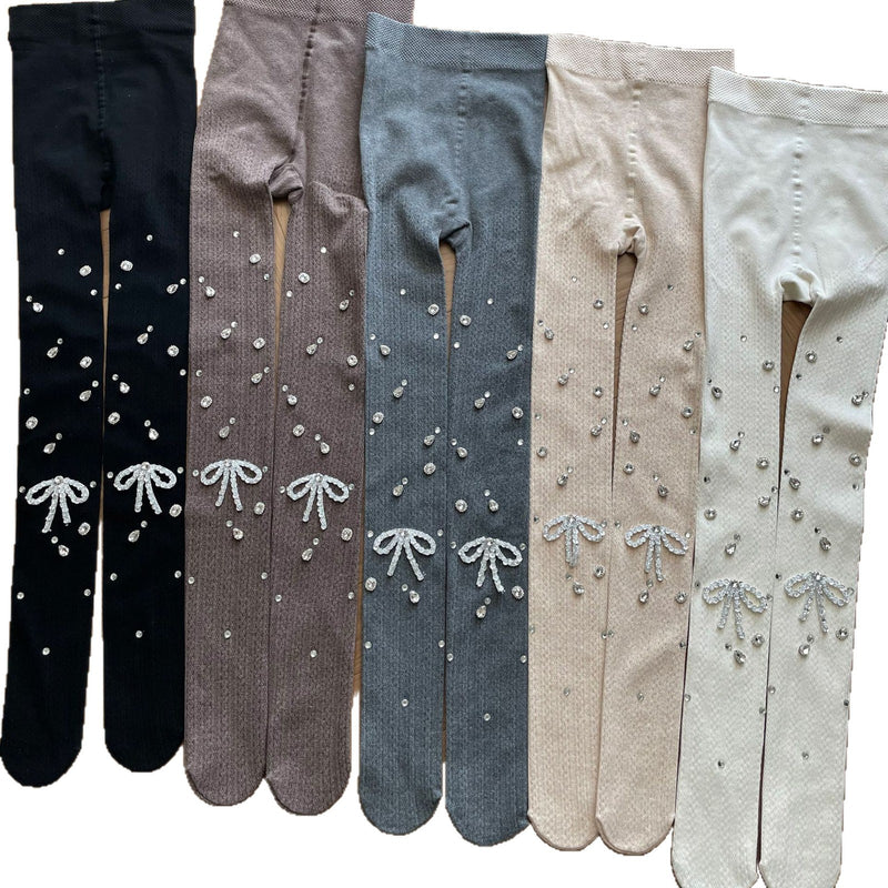LolitaFetch Essentials Crystal Chain Bow Rhinestone Tights - image 5