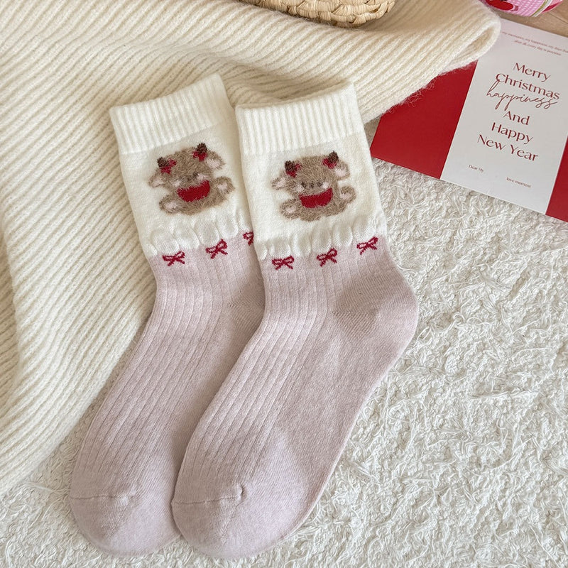 LolitaFetch Essentials Flocked Puppy Bow Fleece-Lined Crew Socks - image 7