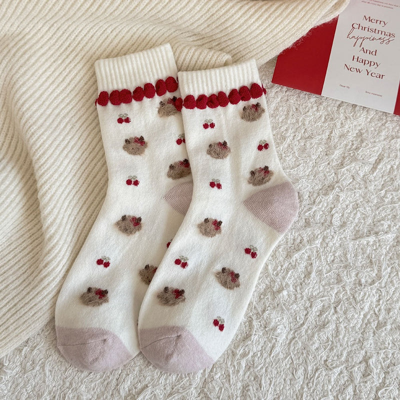 LolitaFetch Essentials Flocked Puppy Bow Fleece-Lined Crew Socks - image 8