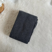 Gray Cotton Fleece-Lined Tights - Basic Winter Lolita Leggings - Smoke Ash / 500D No Fleece