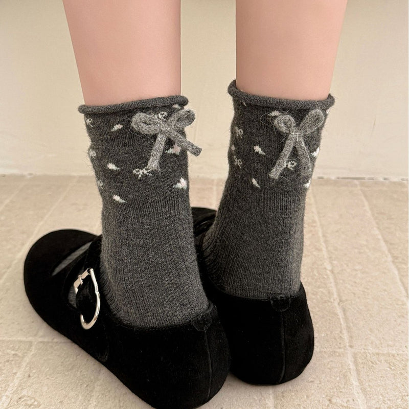 LolitaFetch Essentials Heart Bow Fleece-Lined Sleep Socks - image 3