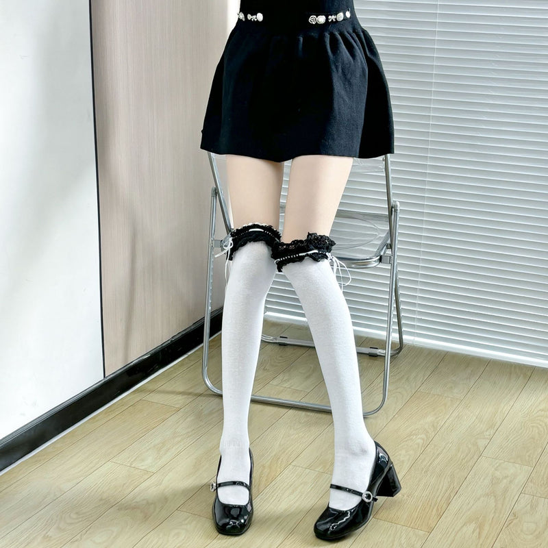 LolitaFetch Essentials Lace Bow Over-the-Knee Socks - image 4