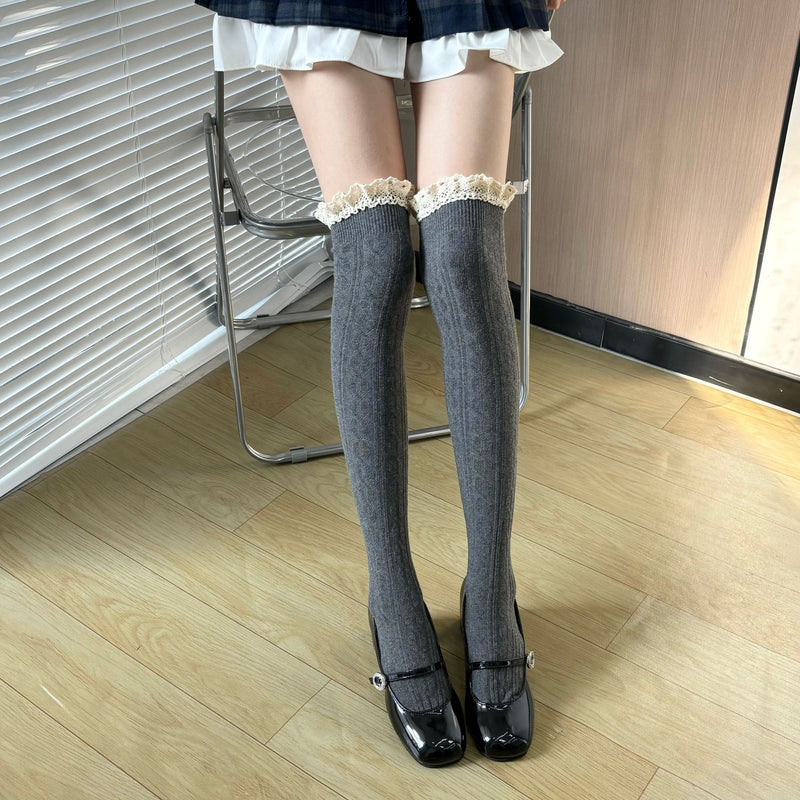 LolitaFetch Essentials Lace Bow Over-the-Knee Socks - image 8