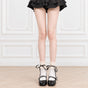 White Black Ribbon / Ankle