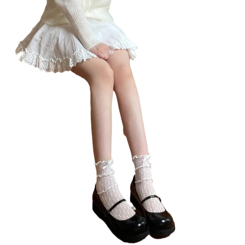 LolitaFetch Essentials Lace Mesh Bow Hollow-Out Ankle Socks - image 5