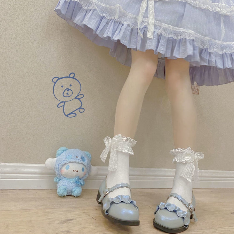 LolitaFetch Essentials Lace Trim Crisscross Strap Socks - image 7