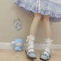 White Lace Bow White Strap / One Size