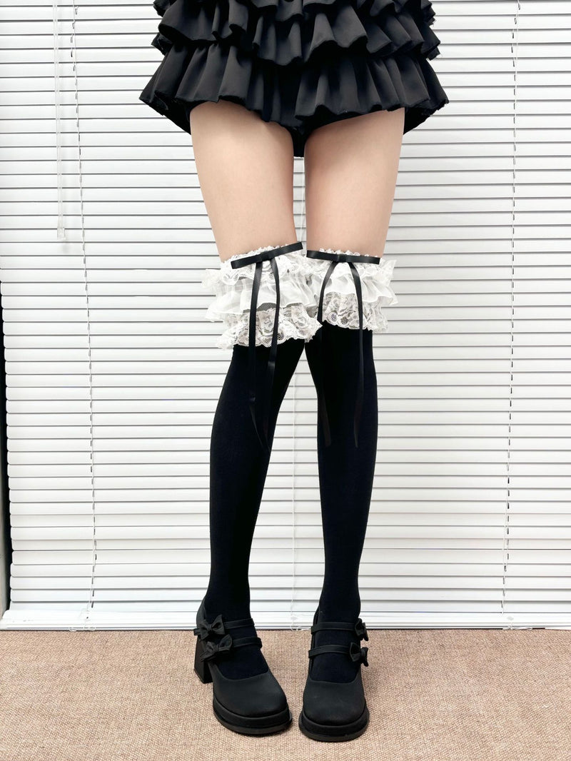 LolitaFetch Essentials Multi-Layer Lace Ruffle Calf Socks - image 9