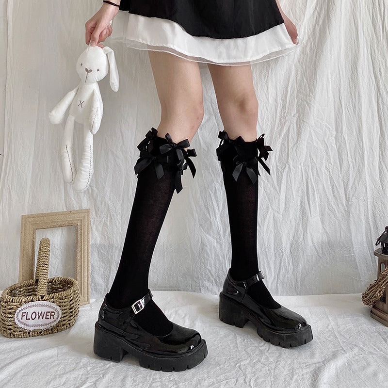 LolitaFetch Essentials Multiple Bow Velvet Crew Socks - image 3