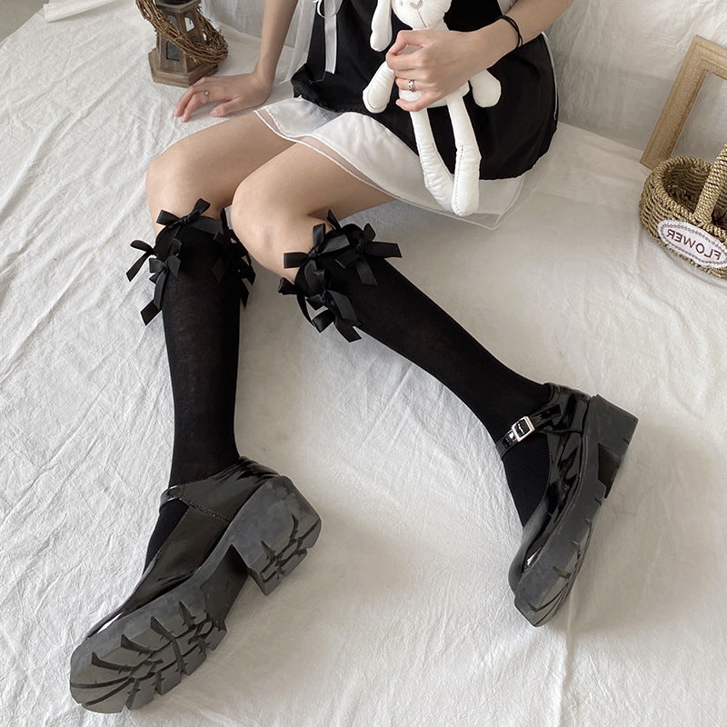 LolitaFetch Essentials Multiple Bow Velvet Crew Socks - image 4
