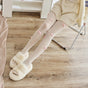 Cream White Pink Bow Velvet / One Size