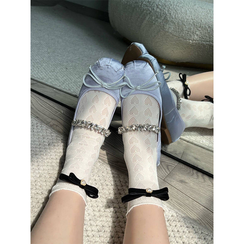 LolitaFetch Essentials Pearl Ruffle Bow Ankle Socks - image 4
