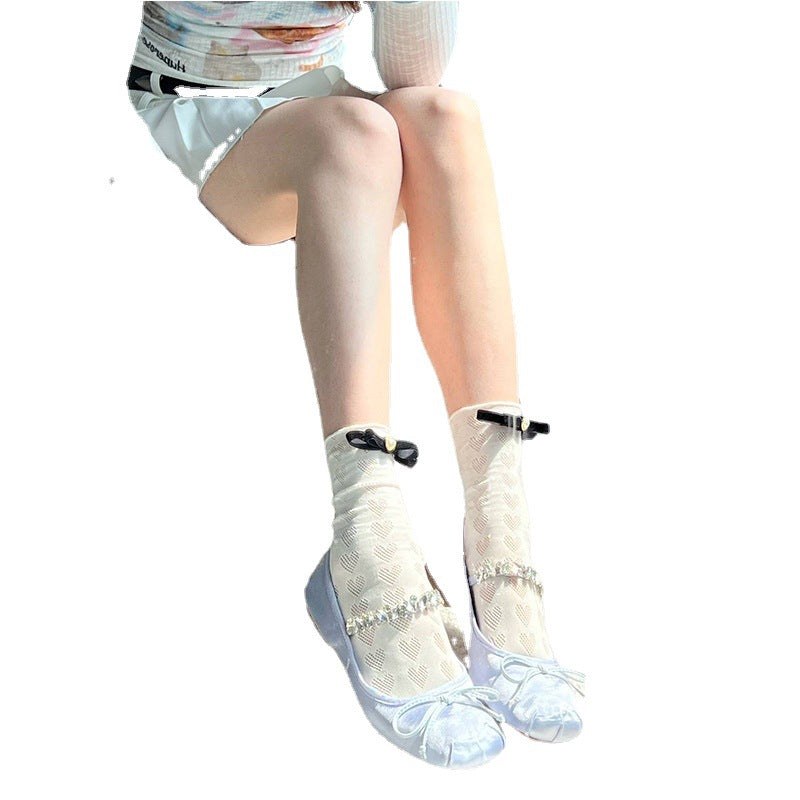 LolitaFetch Essentials Pearl Ruffle Bow Ankle Socks - image 5