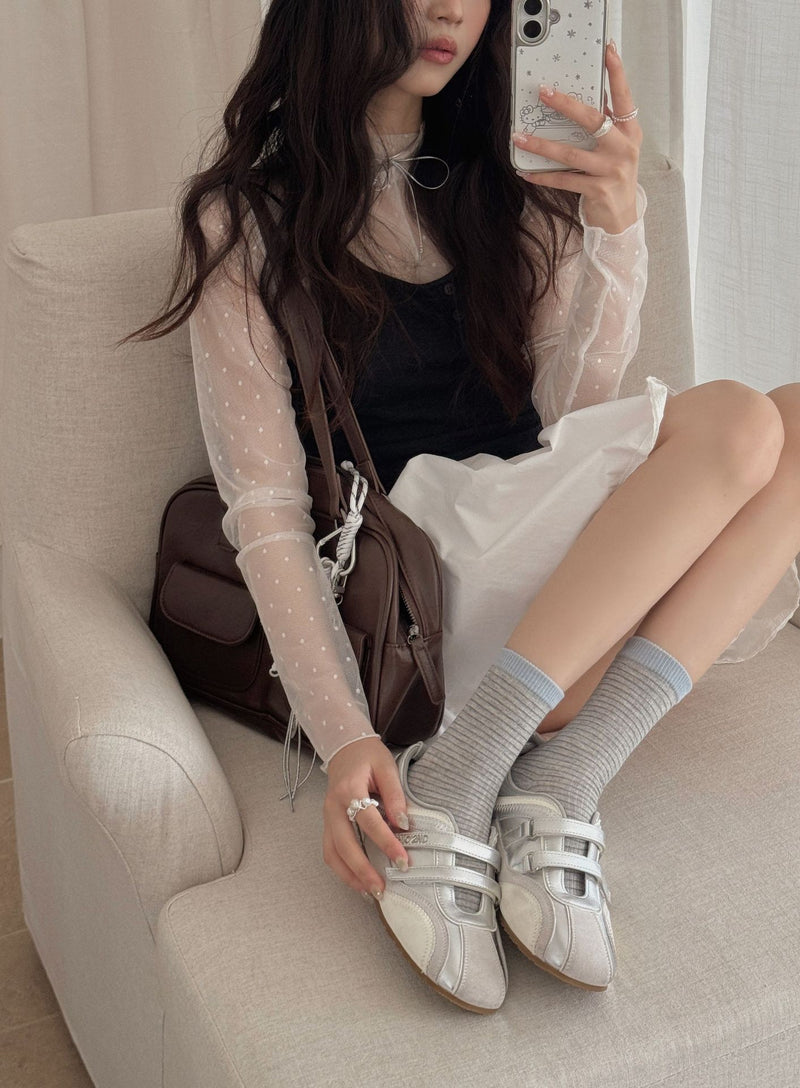LolitaFetch Essentials Pink White Bow Fleece-Lined Slouch Socks - image 16