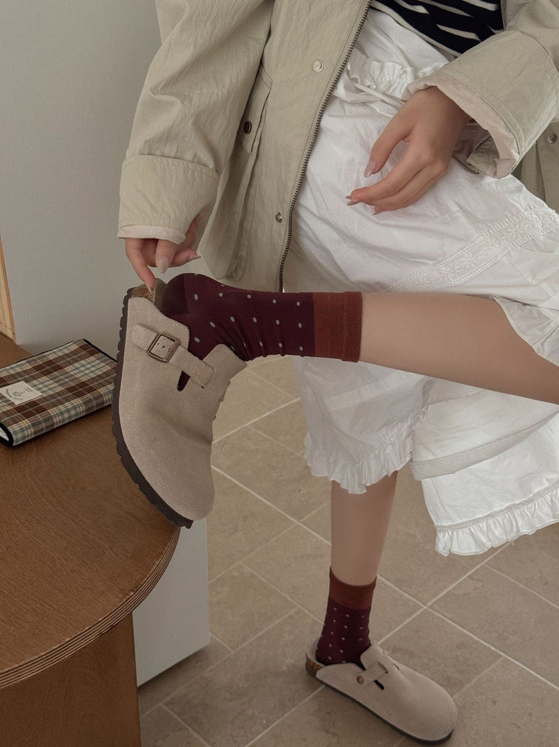 LolitaFetch Essentials Pink White Bow Fleece-Lined Slouch Socks - image 17