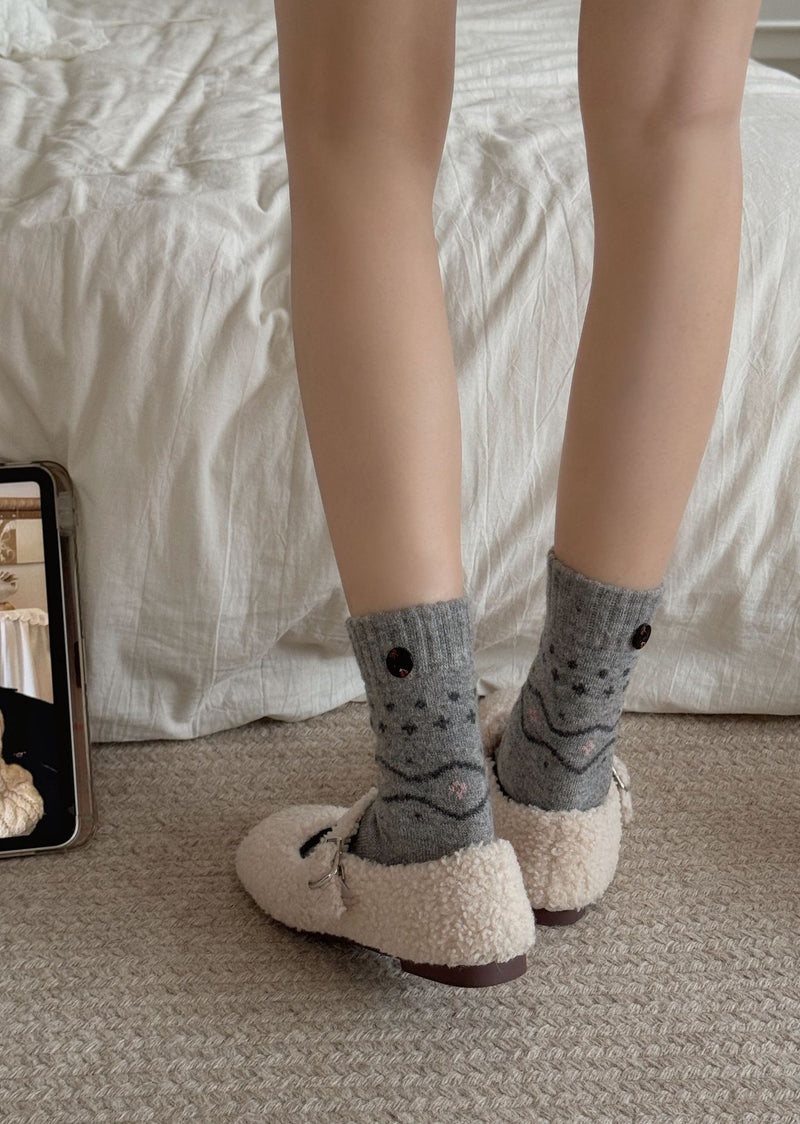 LolitaFetch Essentials Pink White Bow Fleece-Lined Slouch Socks - image 18