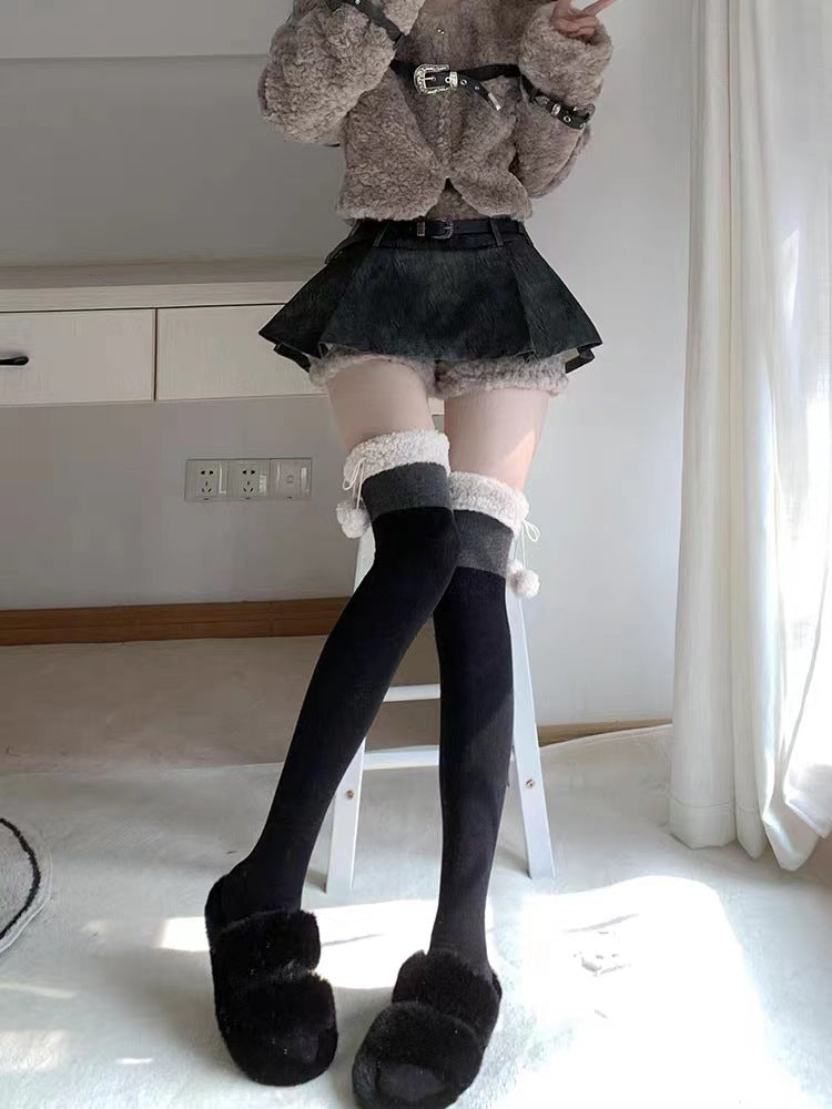 LolitaFetch Essentials Plush Pom Pom Over-the-Knee Socks - image 12