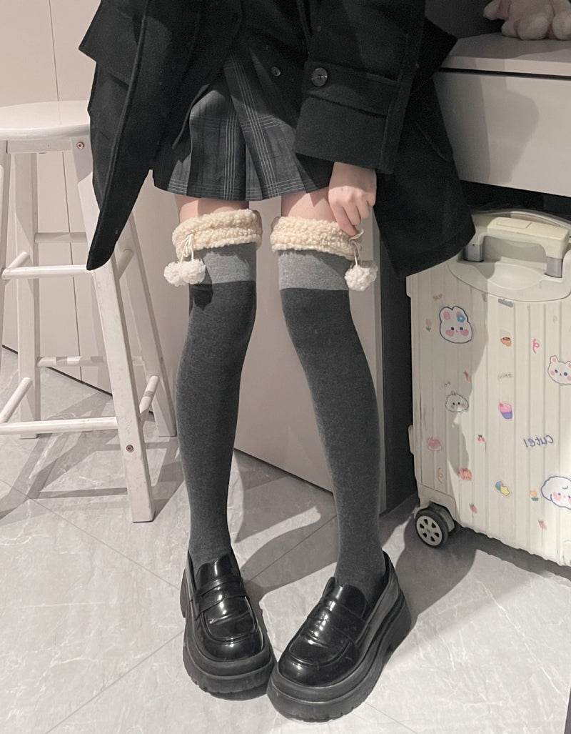 LolitaFetch Essentials Plush Pom Pom Over-the-Knee Socks - image 13