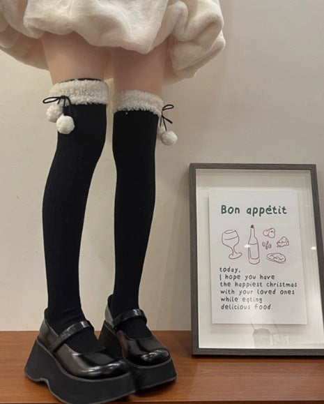LolitaFetch Essentials Plush Pom Pom Over-the-Knee Socks - image 16